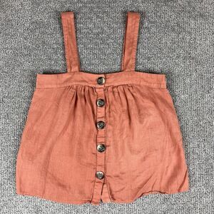 Sam And Lavi Top Womens Extra Small Linen Button Boho Babydoll Tank USA Made